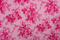 Pink-Red Poly Spandex Stretch Floral Printed Jersey Knit Fabric By the Yard