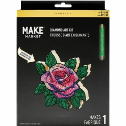 6" Pink Rose Diamond Art Kit by Make Market®