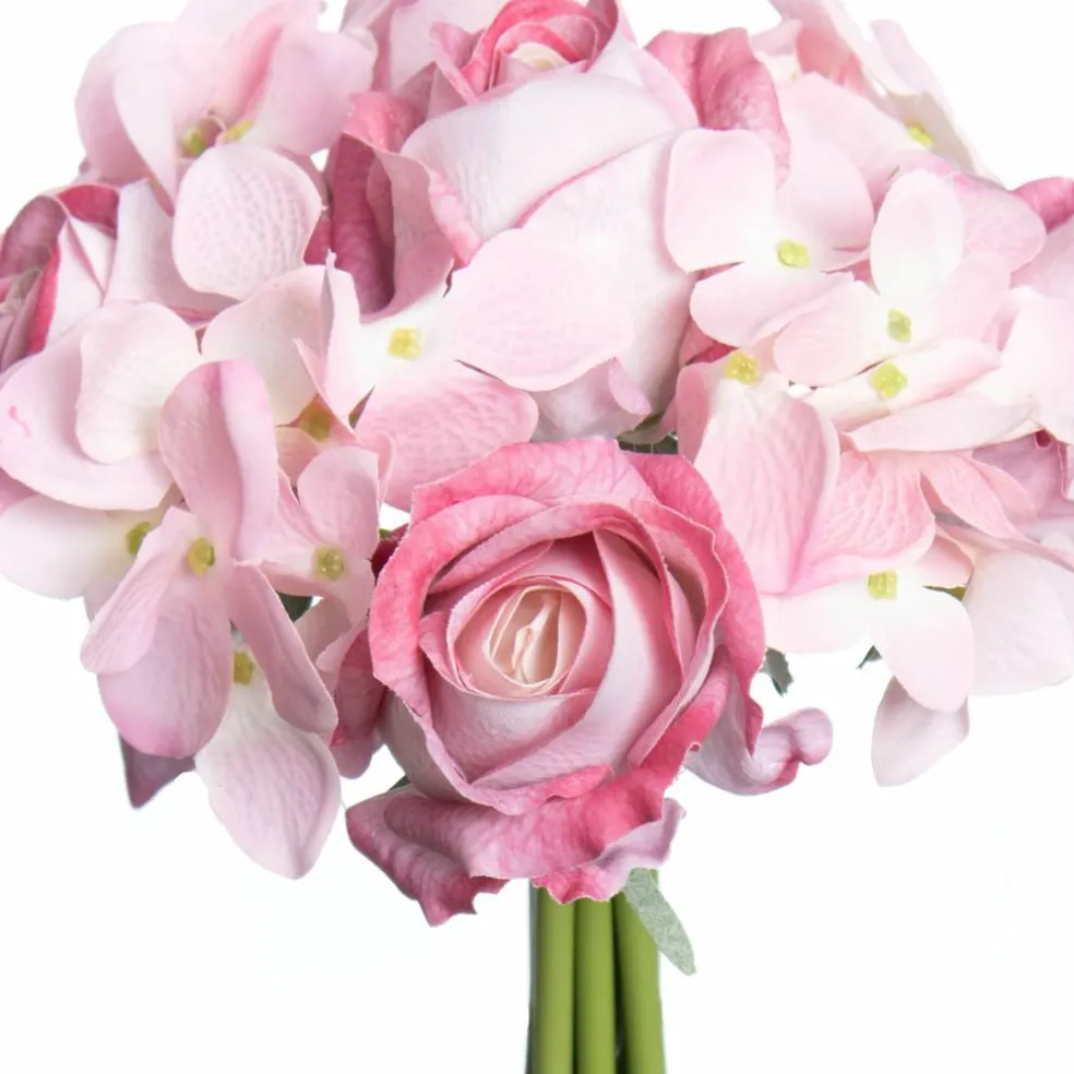 11" Pink Rose & Hydrangea Real Touch Stem Bundle by Ashland®