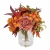 10" Pink Rose & Red Hydrangea Mix Real Touch Premade Arrangement by Ashland®