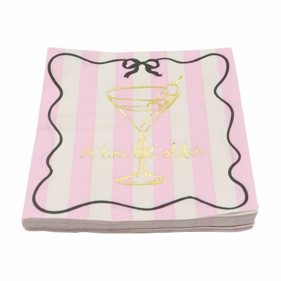 Pink Stripes Tini Bit Older Paper Beverage Napkins, 20ct. by Celebrate It™