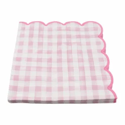 Pink & White Gingham Scallop Lunch Napkins, 20ct. by Celebrate It™