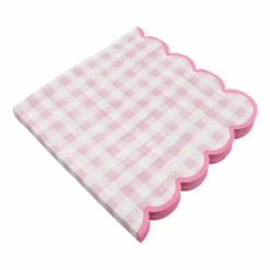 Pink & White Gingham Scallop Lunch Napkins, 20ct. by Celebrate It™