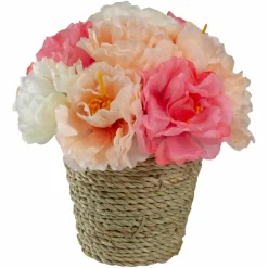 6" Pink & White Potted Peony Arrangement