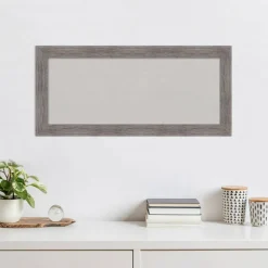 Pinstripe Plank Grey Narrow Framed Corkboard, Grey Cork