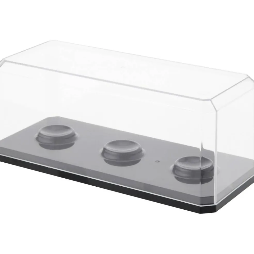 Pioneer Plastics Clear Plastic 3 Golf Ball Display Case with Base (UV Resistant), 6.125" W x 2.625" D x 2.25" H