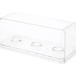 Pioneer Plastics Clear Plastic 3 Golf Ball Display Case with Base (UV Resistant), 6.125" W x 2.625" D x 2.25" H