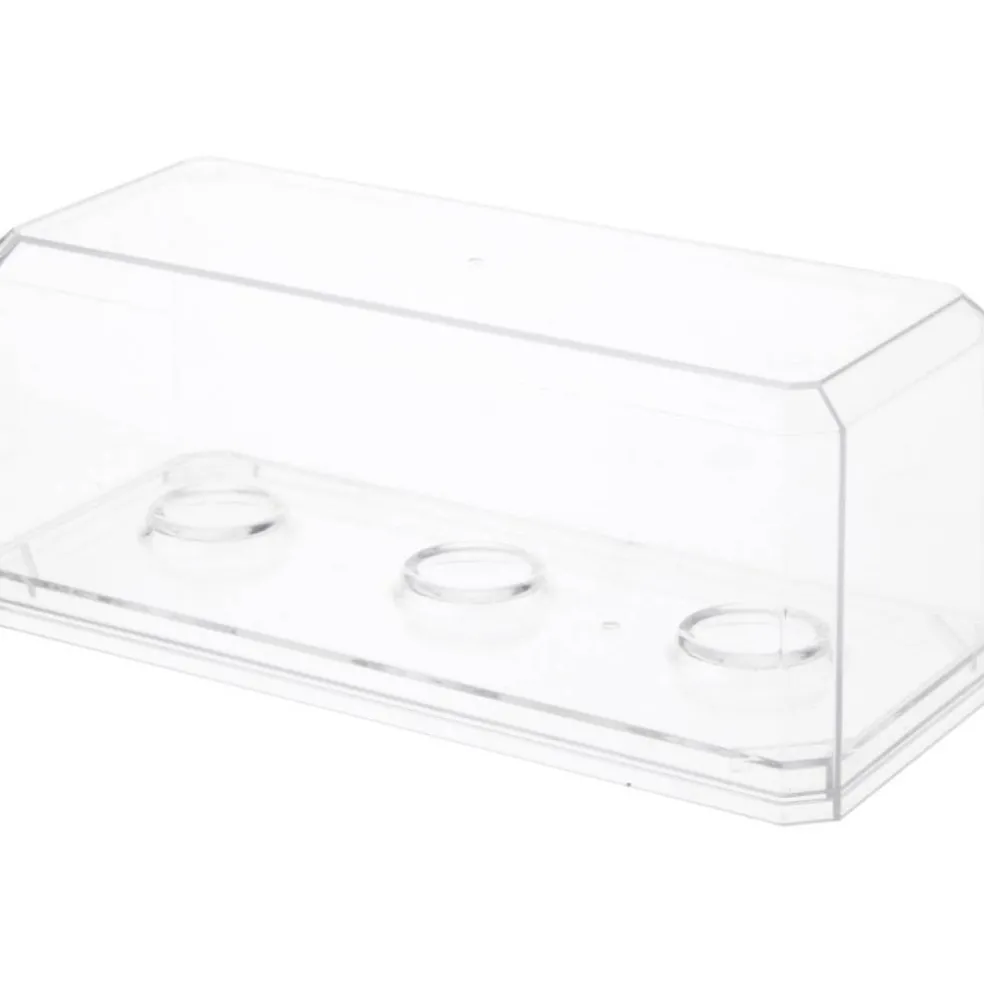 Pioneer Plastics Clear Plastic 3 Golf Ball Display Case with Base (UV Resistant), 6.125" W x 2.625" D x 2.25" H