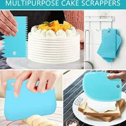 Piping Bags and Tips Set, Reusable Cake Decorating Supplies with 2 Reusable Bags, 12 Icing Tips, 2 Silicone Rings, 2 Couplers and 3 Scrapers, Cake Baking Tools for Cookie Icing Cakes Cupcakes