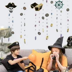 Pirate Garland for Party Decorations Halloween (6pcs. Skull Pirate Halloween Garland Kit)
