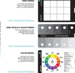 Pixiss Grey Scale Value Finder, Color Wheel, Artists View Catcher on Lanyard