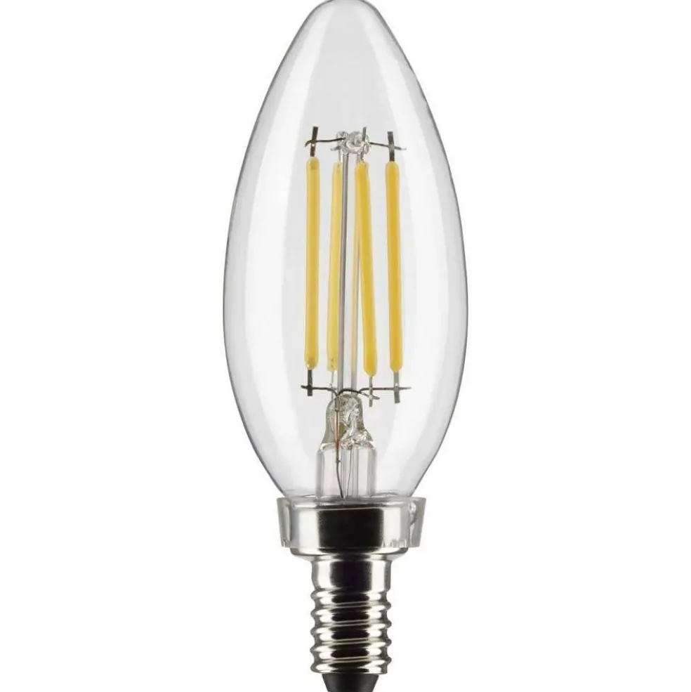 2Pk - 4W B11 LED Clear Candelabra Base 2700K 350 Lumens 120v