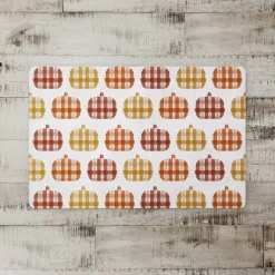 Plaid Pumpkins Floor Mat