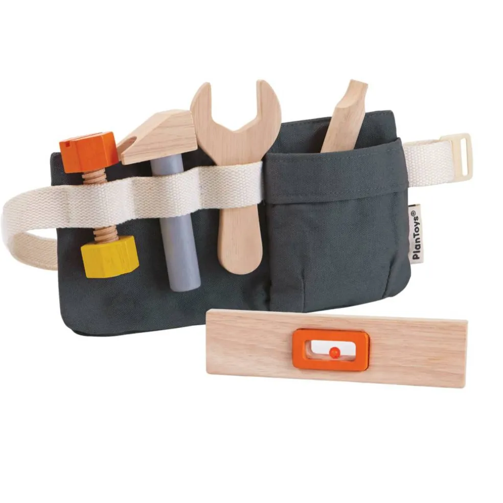 PlanToys Pretend Play Tool Belt & Wooden Tool Set