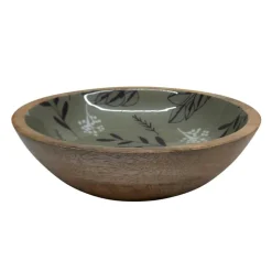 9.75" Plant Patterned Wood Bowl by Ashland®