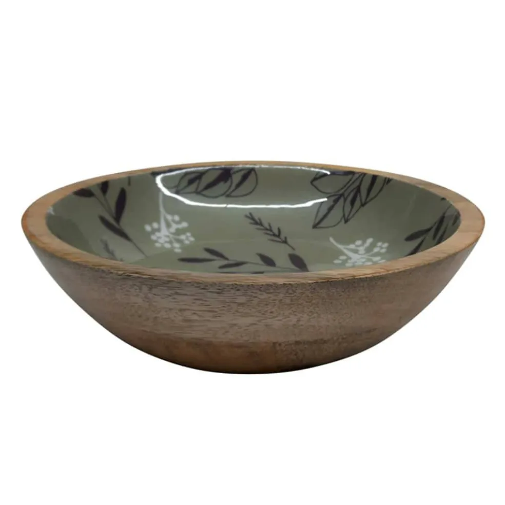 9.75" Plant Patterned Wood Bowl by Ashland®