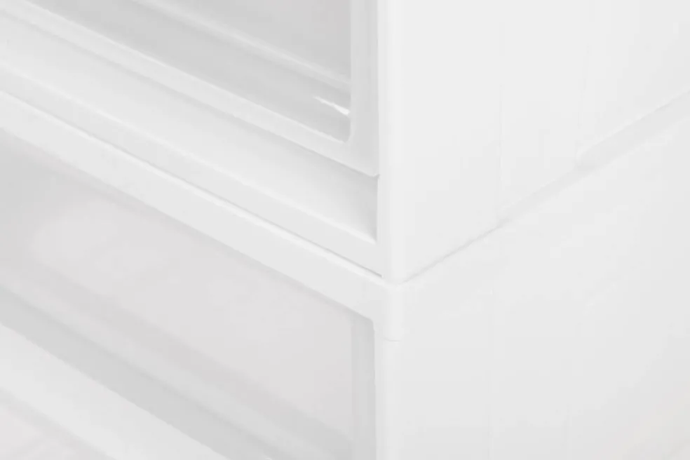 Plastic Clear Stackable Modular Shallow Storage Drawers Chest Box