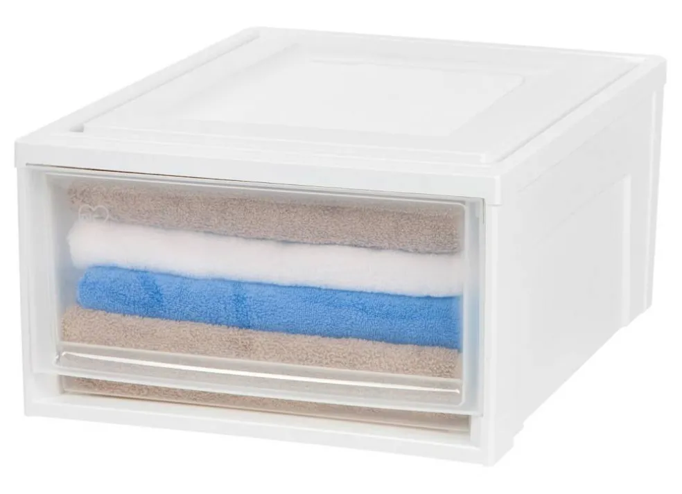 Plastic Clear Stackable Modular Shallow Storage Drawers Chest Box
