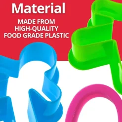 Plastic Cookie Cutter Set Alphabet, Numbers & Holiday Shapes 108 Pieces