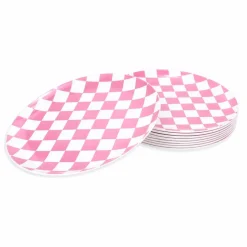 10" Plastic Pink Check Dinner Plates ,10ct. by Celebrate It™