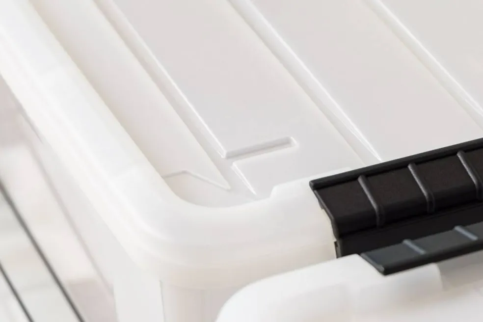 Plastic Storage Bins with Lids and Secure Latching Buckles Natural - 8 Pack