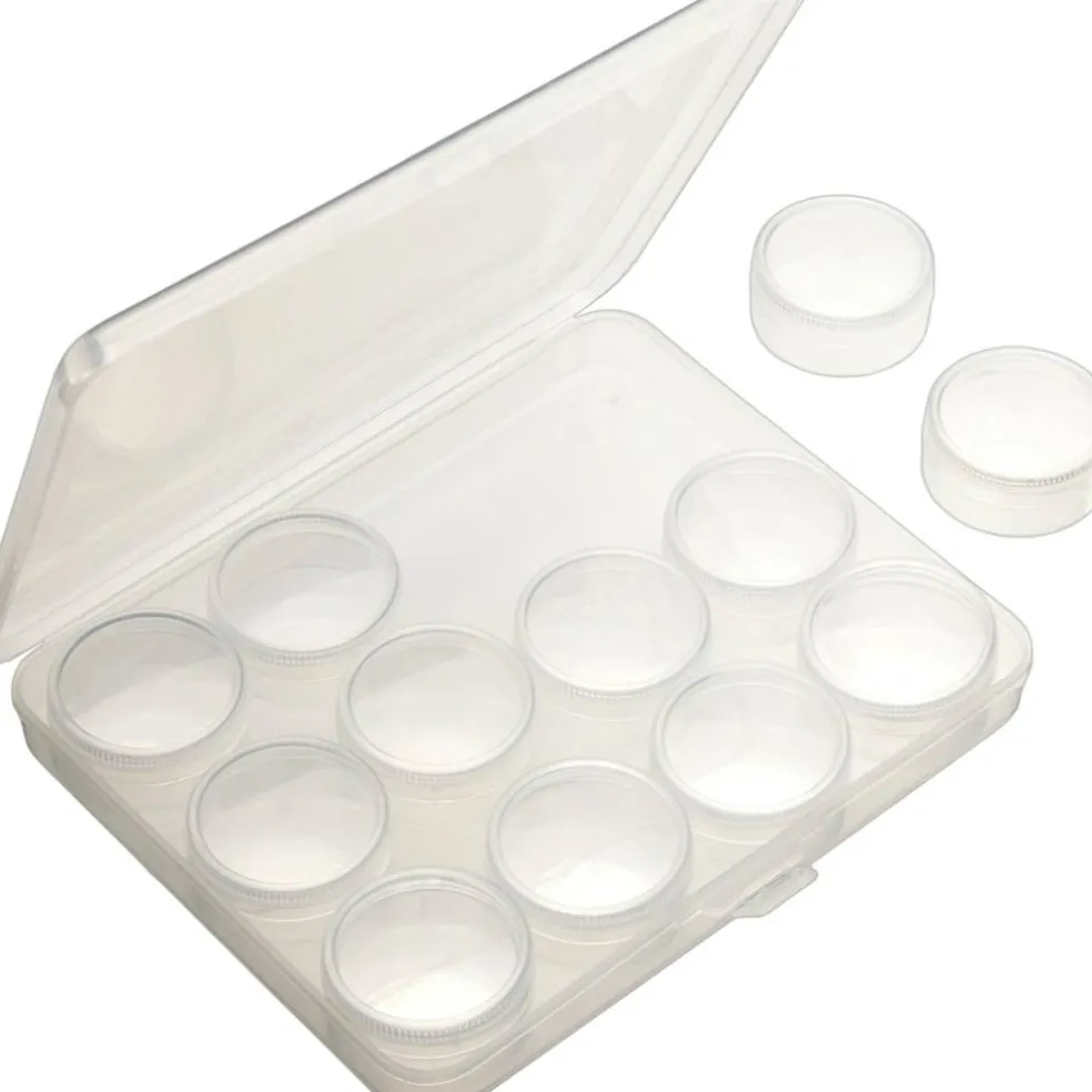 20 Plastic Storage Jars for Beads & Findings
