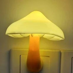 Plug in LED Night Light Sensor, Cute Mushroom Wall Lamp with Automatic On Off Light Control, Energy Saving Warm White Nightlight for Bedroom Bathroom Kids Room Kitchen Hallway Stairs