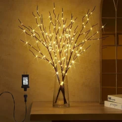 Plug in Lighted Branch with Fairy Lights - 150 LED, Brown (32 Inch)