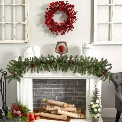 24" Plum Blossom Wreath