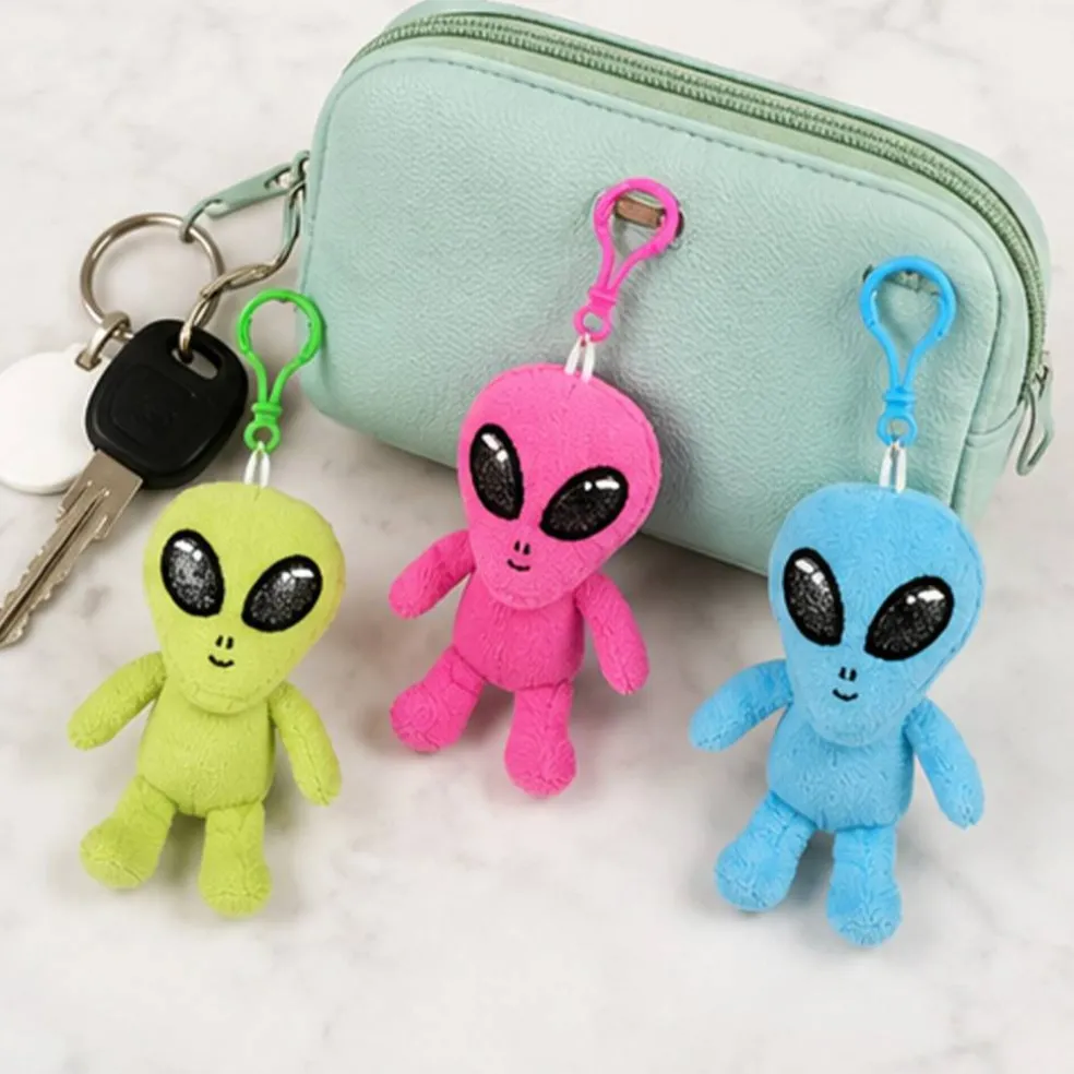 Plush Alien Clip On 3 Inch Assorted Colors