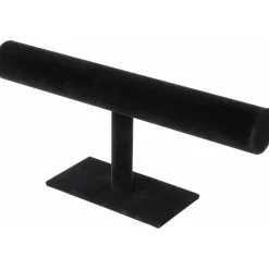Plymor Black Velvet T-Bar Bracelet Display Stand, 12" W x 5" H