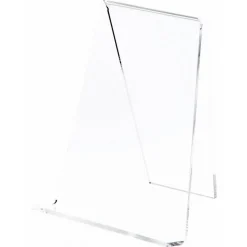 Plymor Clear Acrylic Book Easel with 1.125" Flat Ledge, 6" W x 5" D x 7.25" H