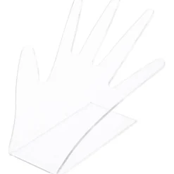 Plymor Flat Clear Acrylic Hand for Jewelry Display, 5.25" H x 5.5" W x 5" D