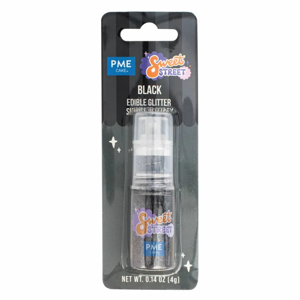 PME Cake Sweet Street® Black Edible Glitter Shimmer Spray