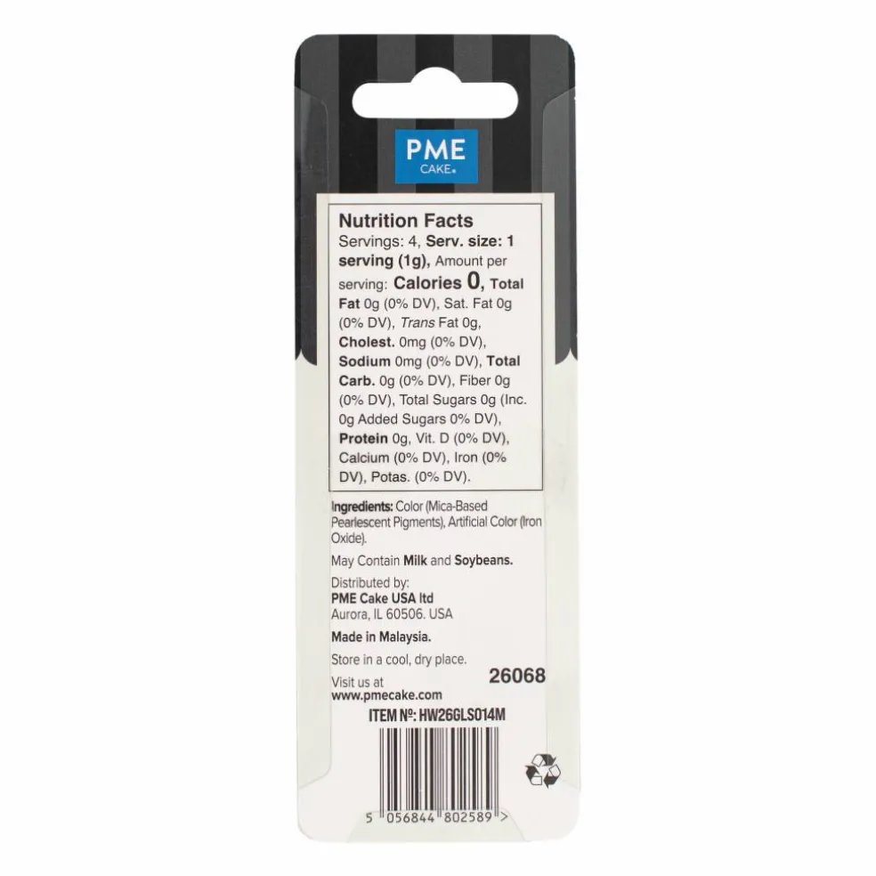 PME Cake Sweet Street® Black Edible Glitter Shimmer Spray