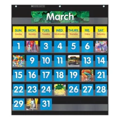 Pocket Chart Monthly Calendar Black