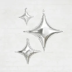 4-Pointed Star Foil Balloons Set by Celebrate It™