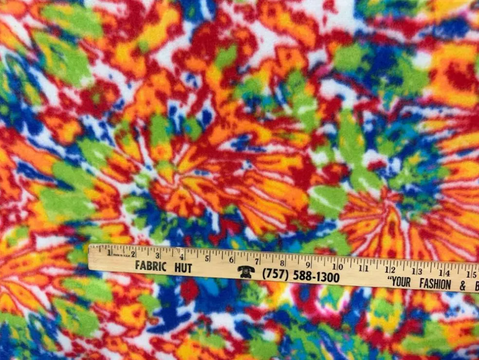 Polar Fleece 58" Fireworks Multi 3 Yard Pre-Cut Fabric