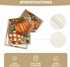 Polka Dot Pumpkins Vine Fall Table Runner – 13×72 Inch Autumn Thanksgiving Kitchen Dining Table Decor for Seasonal Home Party, Farmhouse & Holiday Decoration