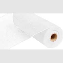 10" Poly Deco Mesh Ribbon: White