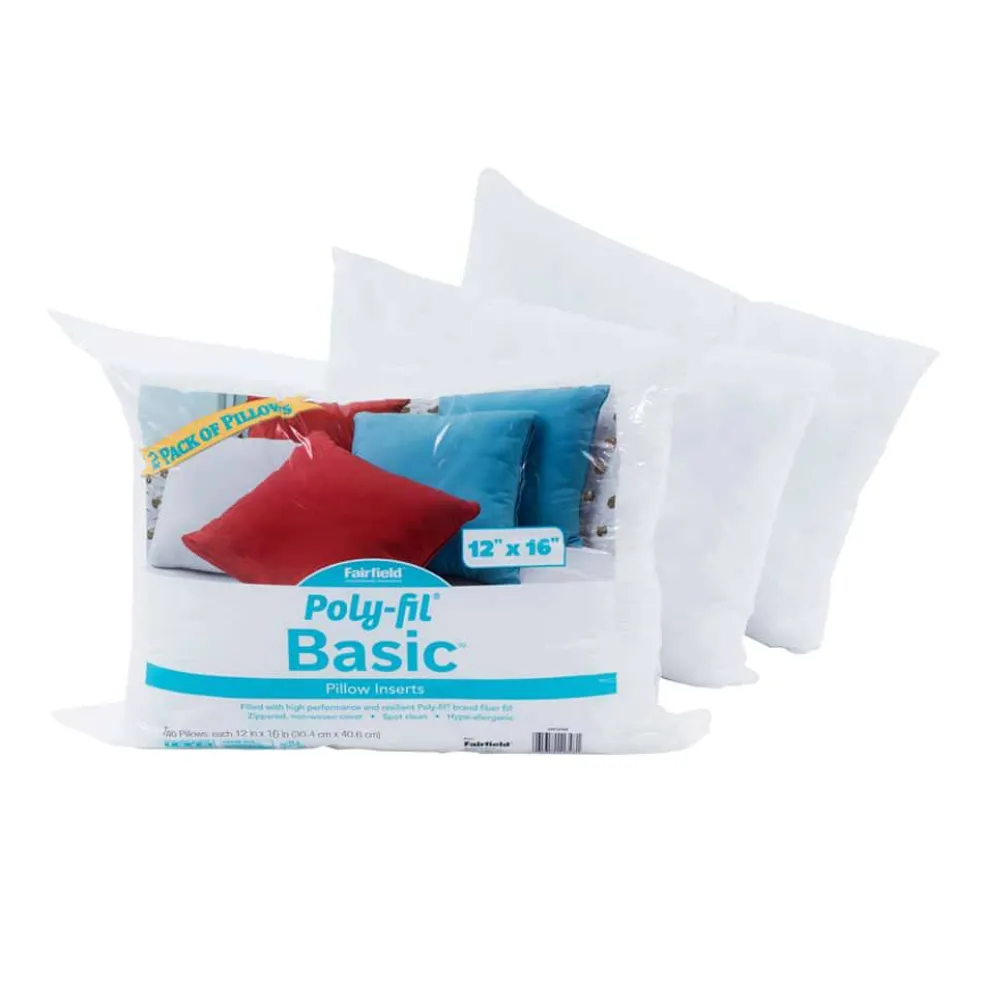 Poly-Fil® Basic™ 2ct. Pillow Insert, 12″ x 16″