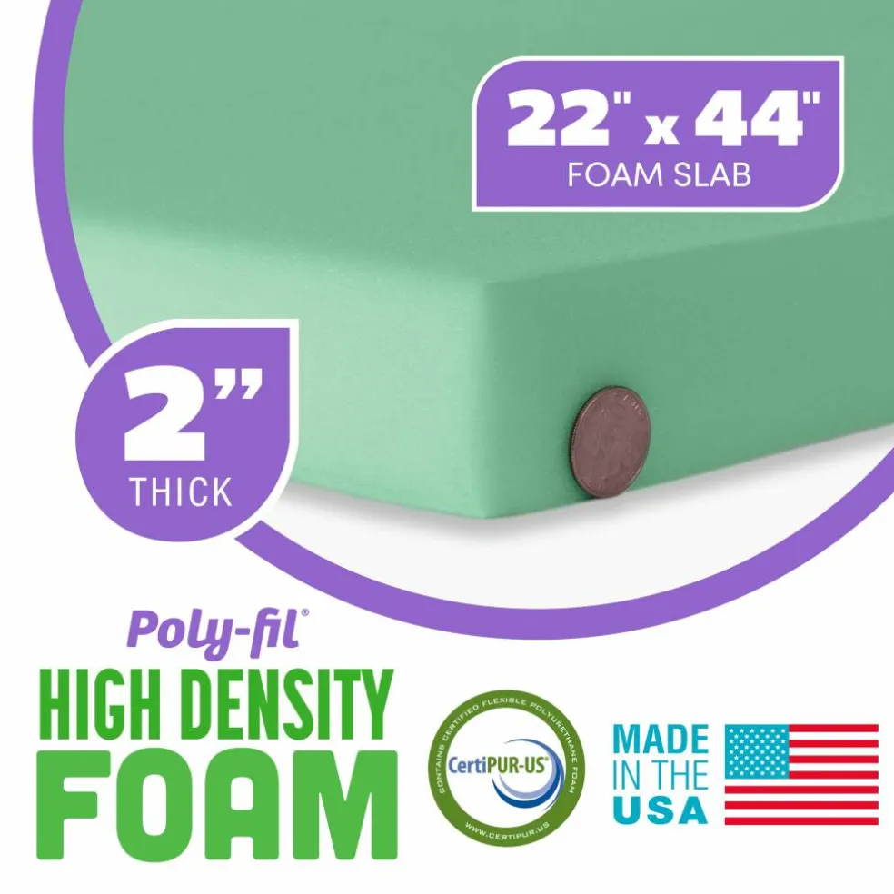 Poly-Fil® 2" High Density Foam, 22" x 44"