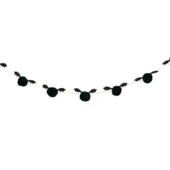 5' Pom Pom Black bat garland