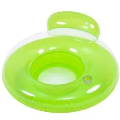 Pool Central 4ft. Green Inflatable Inner Tube Swimming Pool Float with Backrest