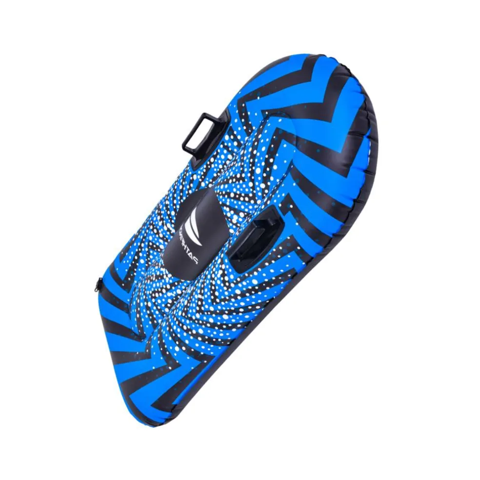 Pool Central 3.2ft. Inflatable Long Black & Blue Ride-On Pool Float & Snow Tube