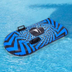 Pool Central 3.2ft. Inflatable Long Black & Blue Ride-On Pool Float & Snow Tube