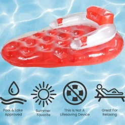 Pool Central® 65" Red & White Inflatable Strawberry Pool Water Lounge Float