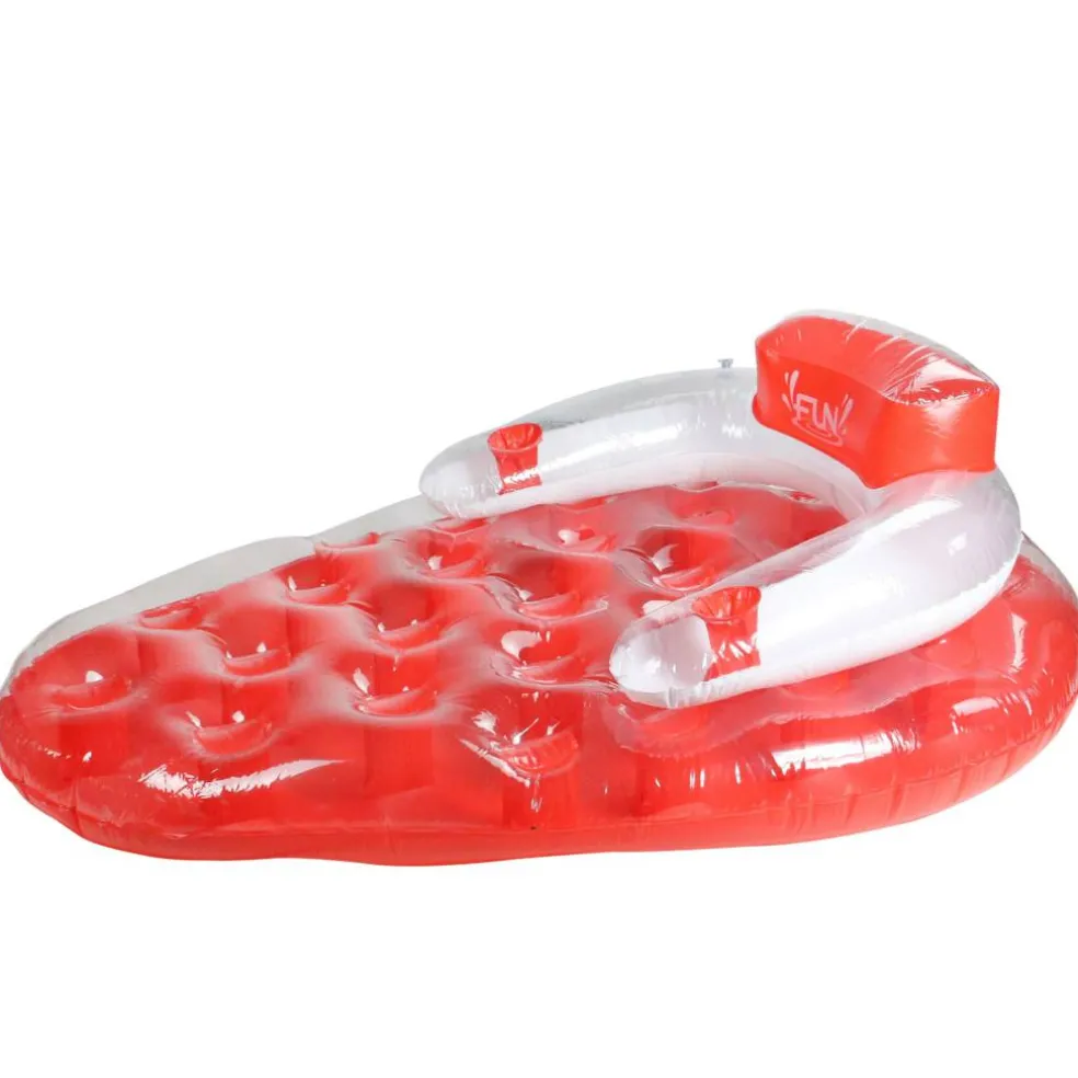Pool Central® 65" Red & White Inflatable Strawberry Pool Water Lounge Float
