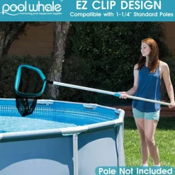 Pool Skimmer Net Rake, Aluminum Frame Deep Nylon Net, Ultra Fine Mesh Pool Nets for Cleaning Leaves, Debris & Swimming Pools Skimming