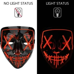 Poptrend Halloween Mask LED Light up Mask for Festival Cosplay Halloween Costume Masquerade Parties,Carnival,Gifts